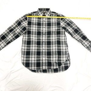 Michael Kors black white plaid button down small